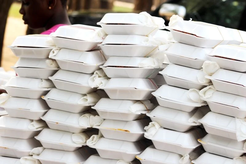 Packed food to be served